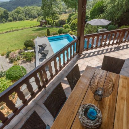 Villa Faro Durbuy - vakantiehuis huren met terras met uitzicht over de Ardennen